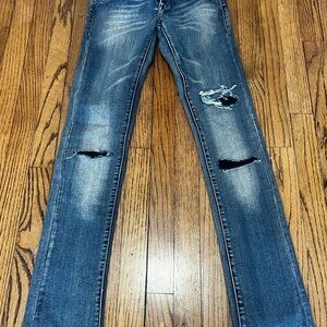 Blank NYC Women's Distressed Dark Blue Skinny Jeans